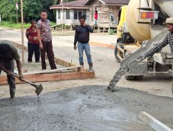 Pembangunan Mandiri di Sontang, Kades Zulfahrianto, SE Semenisasi Jalan dengan Dana Pribadi