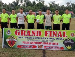 Final Piala Kapolres Rohul Cup, Pedek Mania FC Ungguli Liberti FC Dengan Scor 6-5 Lewat Adu Finalti